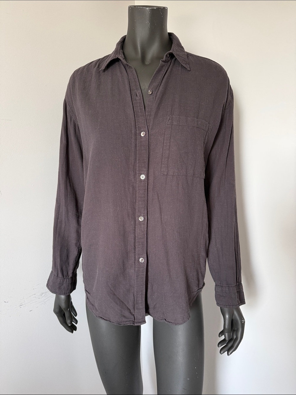 Aritzia Community Cotton Linen Blend Button Down Shirt Small